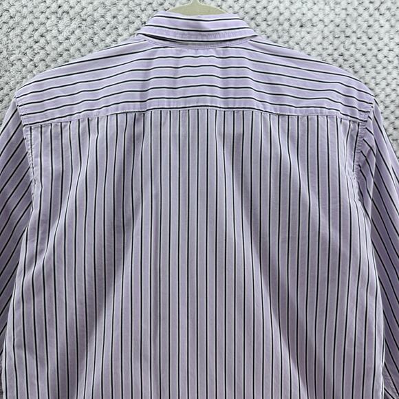 J Crew Top Women 2 Lavender Striped Cotton Garcon Classic Fit Button Front Shirt - Picture 7 of 12